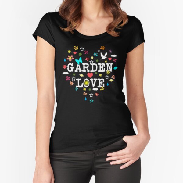 Garden Love Valentine Heart for Gardeners Fitted Scoop T-Shirt