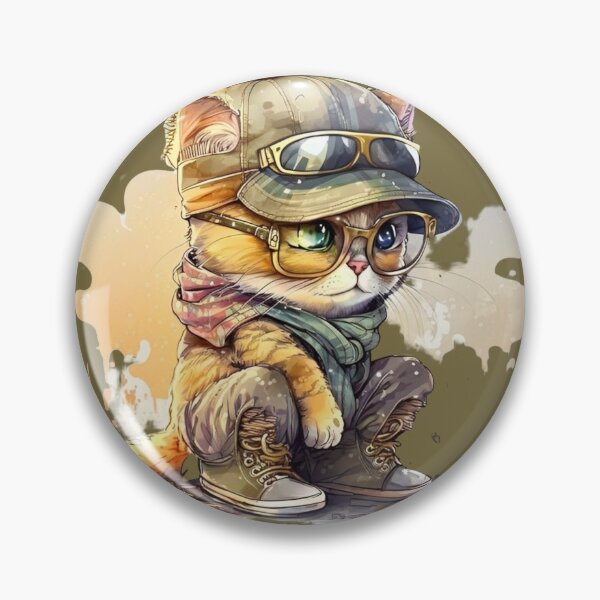 Item preview, Thoughtful Kitten in Cap and Glasses designed and sold by DreamPrint Collective.