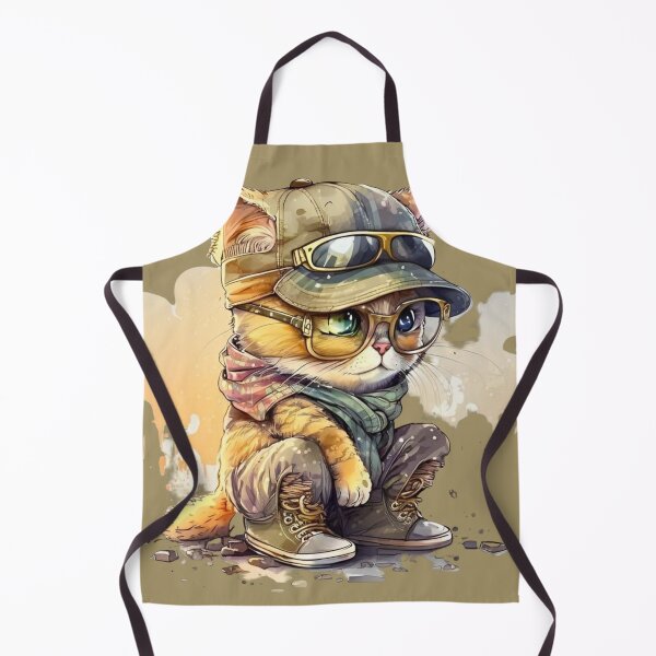 Item preview, Thoughtful Kitten in Cap and Glasses designed and sold by DreamPrint Collective.