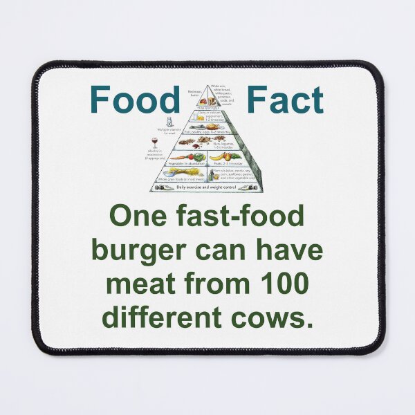 Item preview, One Fast Food Burger - Food Fact designed and sold by CrankyOldDude.