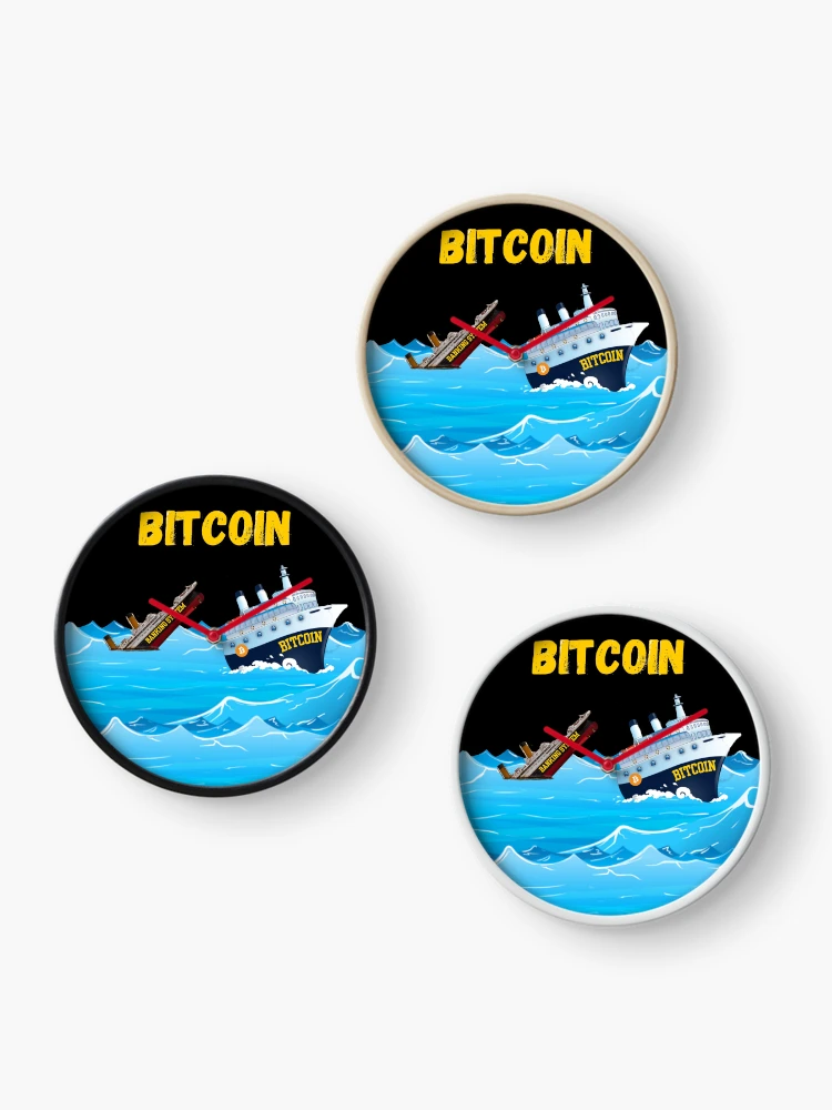 Thumbnail 3 of 4, Clock, Bitcoin designed and sold by DrawingAndText.
