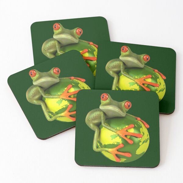 Item preview, Atychiphobia Illustration Cute Green Frog On Earth  designed and sold by Pebasfa.