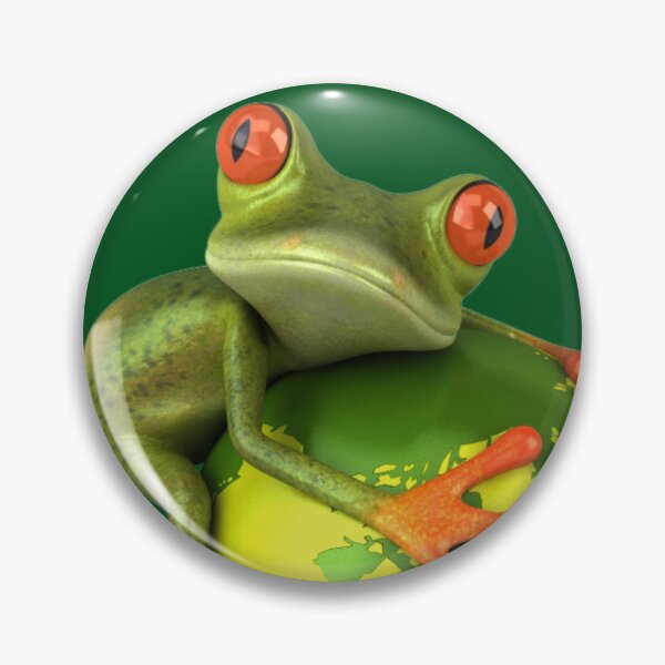 Item preview, Atychiphobia Illustration Cute Green Frog On Earth  designed and sold by Pebasfa.