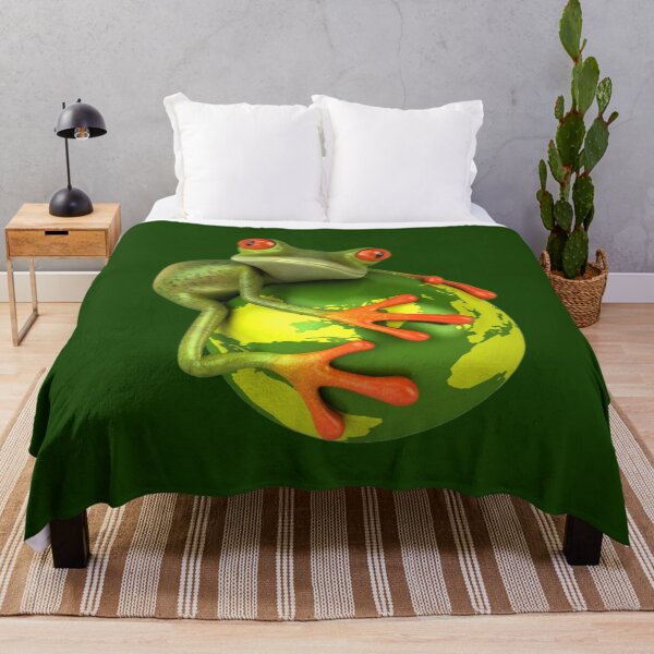 Item preview, Atychiphobia Illustration Cute Green Frog On Earth  designed and sold by Pebasfa.