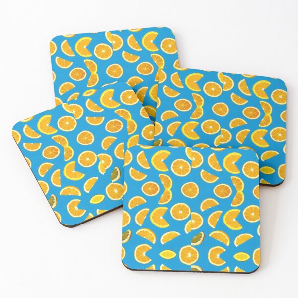 Item preview, Orange Fruit Pattern On Blue Background With Orange Slices designed and sold by DailyDrive.