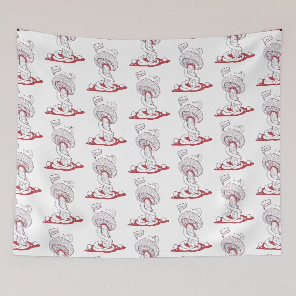 Item preview, Poisonous acid neon red and blue mushroom with bubbles and snake designed and sold by MalkyTea.