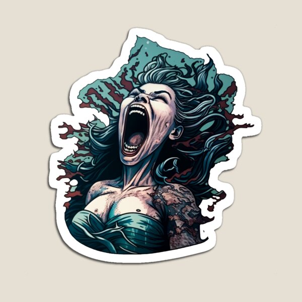 Item preview, Siren's Scream Sticker designed and sold by The-AI-Artisan.