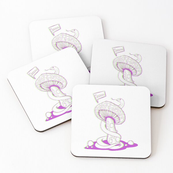 Item preview, Poisonous acid neon pink and green mushroom with bubbles and snake designed and sold by MalkyTea.