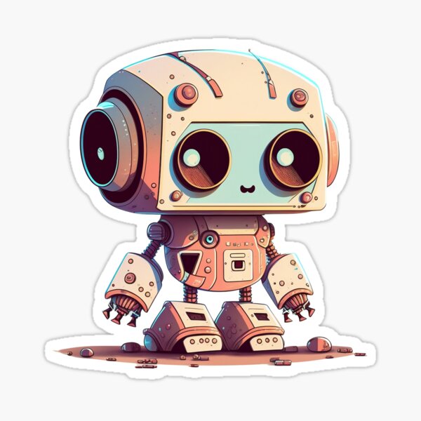 Cute Robot Sticker for Sale by OreVsWorld