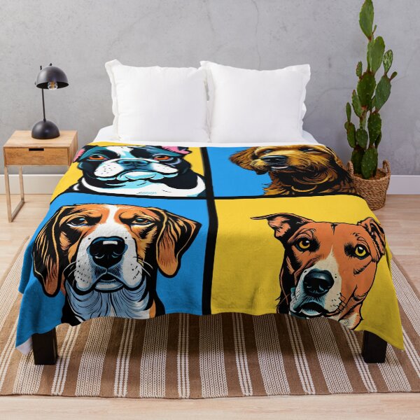 Item preview, Four Cartoon Dogs - Yellow and Adorable Pet Art designed and sold by ElLocoMus.