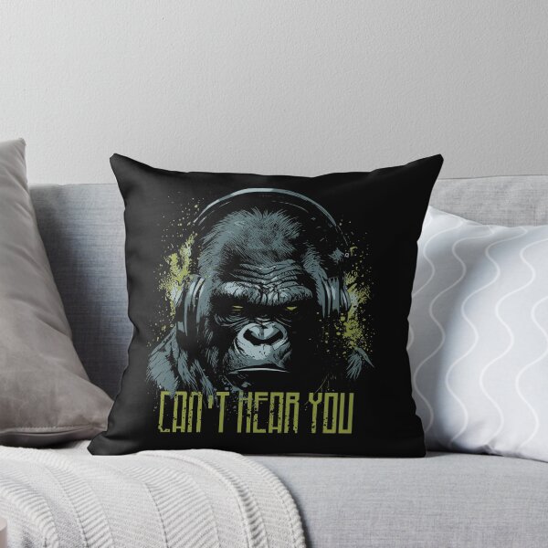 Item preview, Silver back king gorilla with headphones  designed and sold by Brushpalette888.