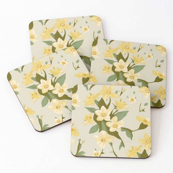 Item preview, Golden Euphoria: A Field of Daffodils on a Subtle Greenish-Yellow Background designed and sold by EmeraldeaArt.