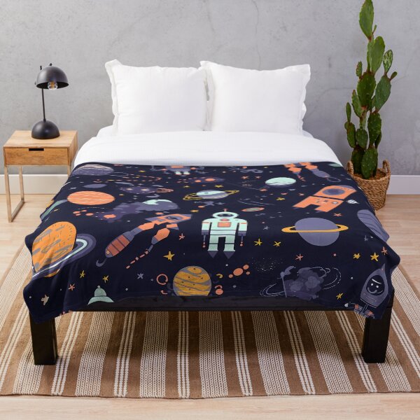 Item preview, Outer Space Pattern With Spaceships, Planets and Stars designed and sold by FunWearVM.