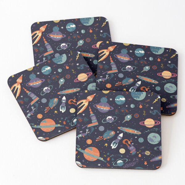 Item preview, Outer Space Pattern With Satellites, Spaceships, Planets and Stars designed and sold by FunWearVM.