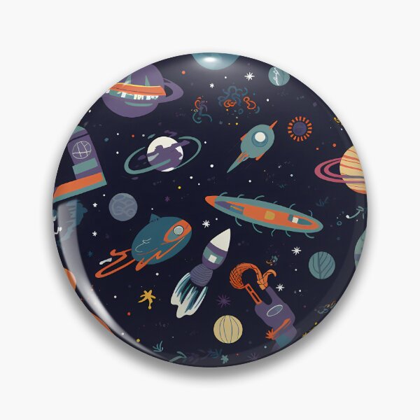 Item preview, Outer Space Pattern With Satellites, Spaceships, Planets and Stars designed and sold by FunWearVM.