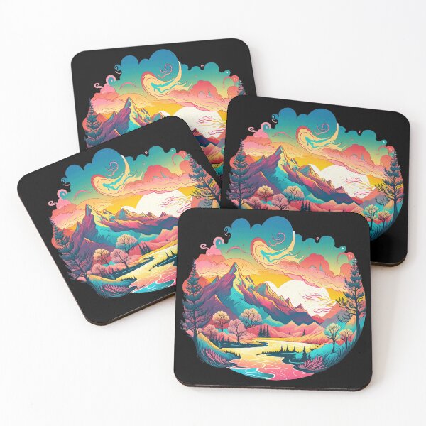 Item preview, Pastel Landscape | Colorful Psychedelic Art designed and sold by Trippinink-.