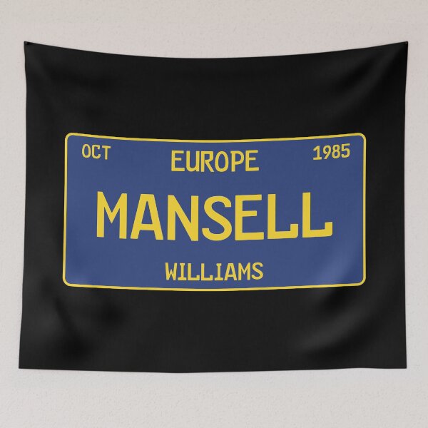Item preview, Nigel Mansell first win license plate Black designed and sold by ff1merch ..