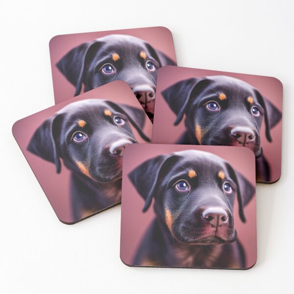 Item preview, Pawsitively Adorable, cute dobermann puppy portrait designed and sold by EmeraldeaArt.