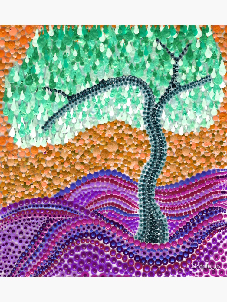 Mandala Dot Painting Mini Canvas, Original Handpainted Art, Tree