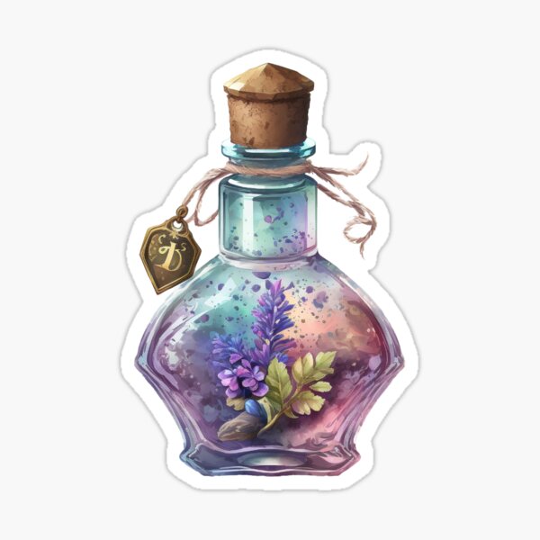 Fairy Magic Potion Stickers, Glittery Resin Stickers