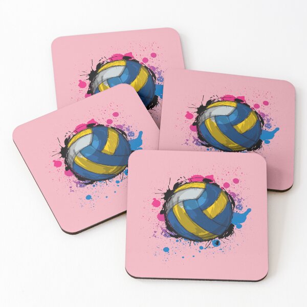 Item preview, Beach Volleyball Art Grunge Paint Splash Yellow and Blue designed and sold by SilentEcho.