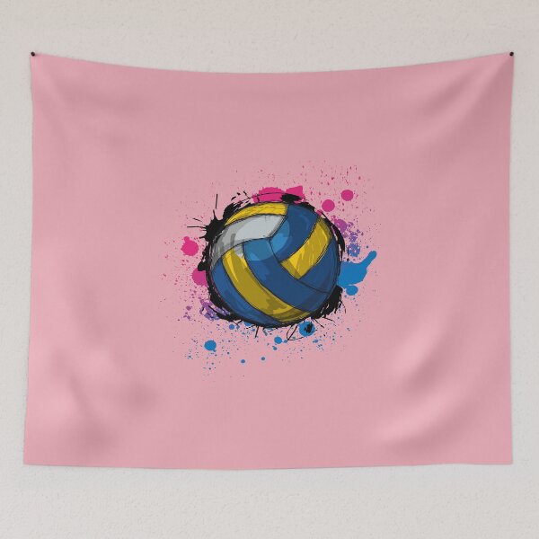 Item preview, Beach Volleyball Art Grunge Paint Splash Yellow and Blue designed and sold by SilentEcho.