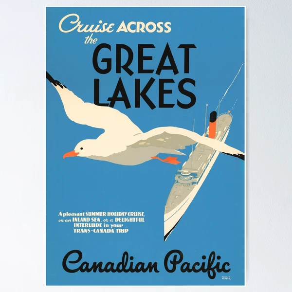 Vintage Travel Poster - Cruise Across the Great Lakes 1925