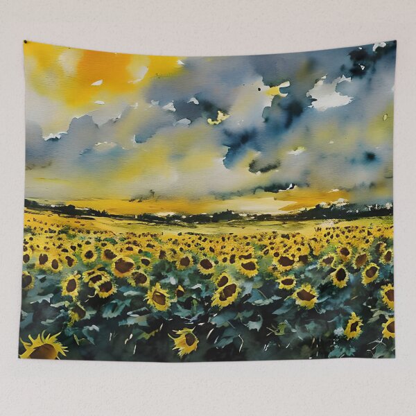 Item preview, Field of Sunflowers designed and sold by DmBWatercolours.