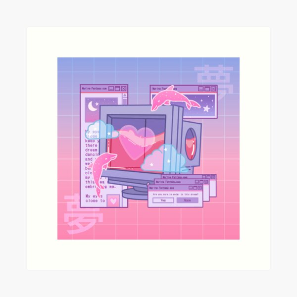 Aesthetic Dreamy Computer Art Print