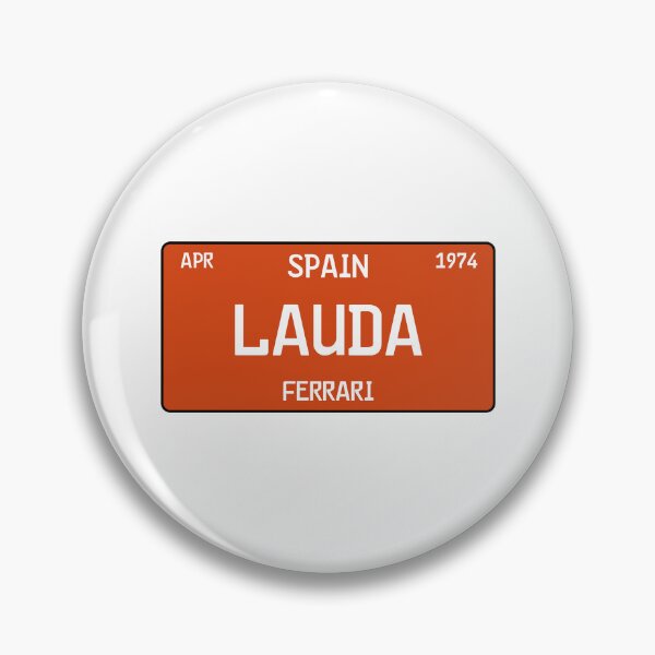 Item preview, Niki Lauda first win license plate white designed and sold by ff1merch ..