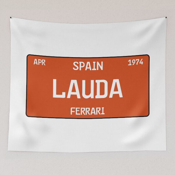 Item preview, Niki Lauda first win license plate white designed and sold by ff1merch ..