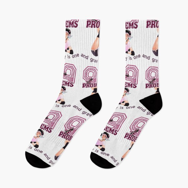Item preview, 99 problems and gravity is one - Pink roller skater girl designed and sold by ElLocoMus.
