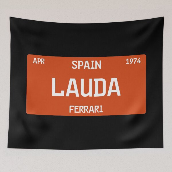 Item preview, Niki Lauda first win license plate Black  designed and sold by ff1merch ..