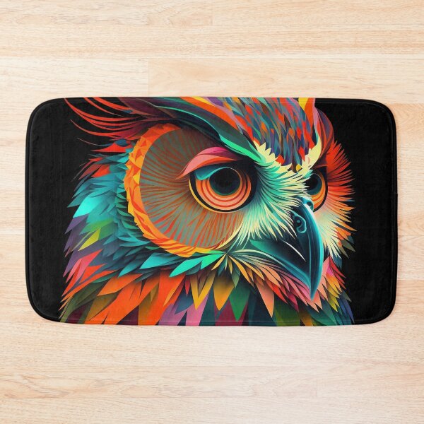 Item preview, Owl Colorful Psychedelic Art designed and sold by Trippinink-.