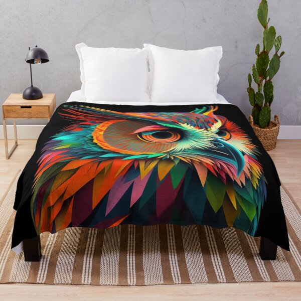 Item preview, Owl Colorful Psychedelic Art designed and sold by Trippinink-.