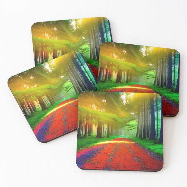 Item preview, Red road in a green forest designed and sold by brandway.