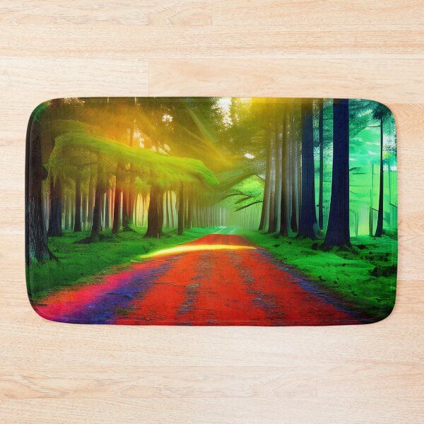 Item preview, Red road in a green forest designed and sold by brandway.