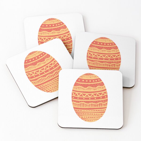Item preview, Red Easter egg decorated with golden lines and dots, version 1  designed and sold by IULIART.