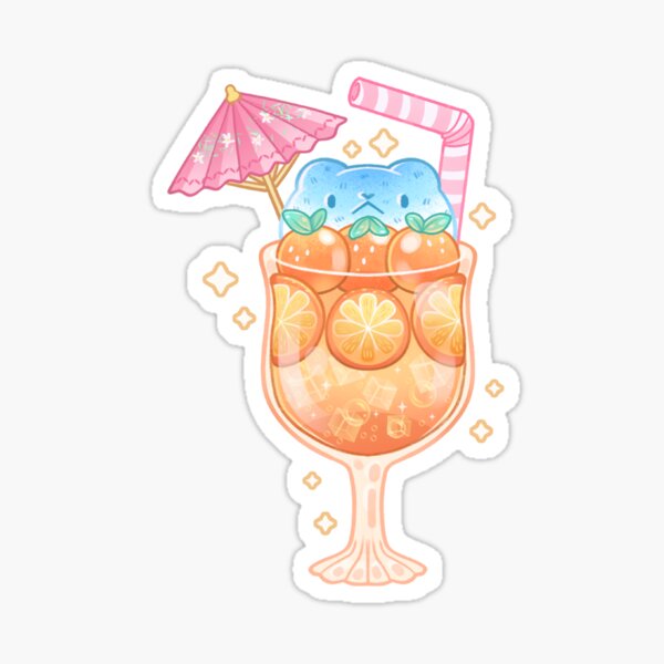 Orange Bear Slushie Sticker