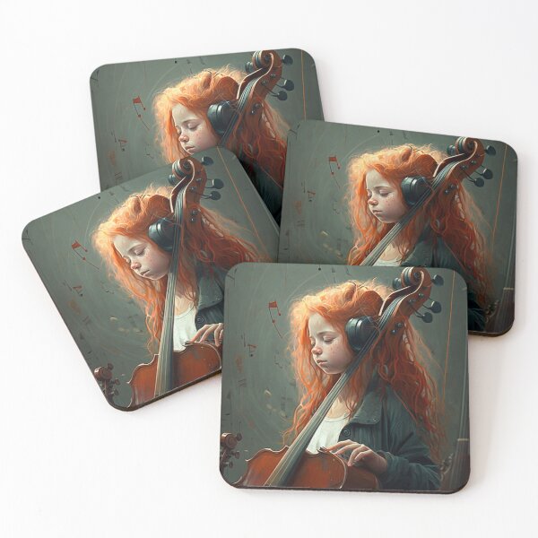 Item preview, Redhead girl cellist designed and sold by Skull Rhiz.