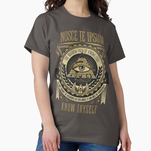 Vista previa del artículo con la obra «NOSCE TE IPSUM - Conócete a ti mismo Ojo de Horus», diseñado y vendido por zptees.