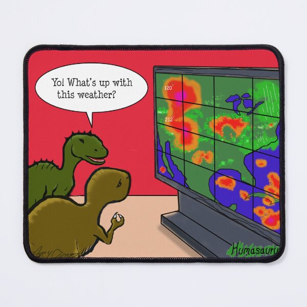 Item preview, Funny Dinosaur Cartoon About Climate Change Denial designed and sold by VicesAndVerses.