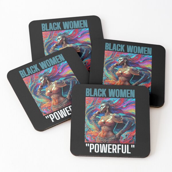 Item preview, "Black women are a force to be reckoned with" - Image of a woman with a powerful pose. designed and sold by DandelionSeeds.