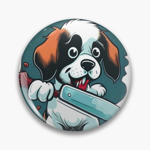 Item preview, cute cartoon dog with knife designed and sold by merorangampo77.
