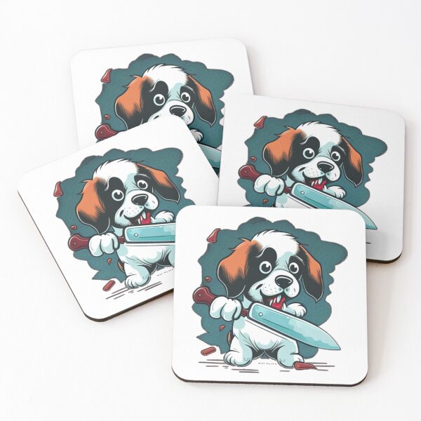 Item preview, cute cartoon dog with knife designed and sold by merorangampo77.
