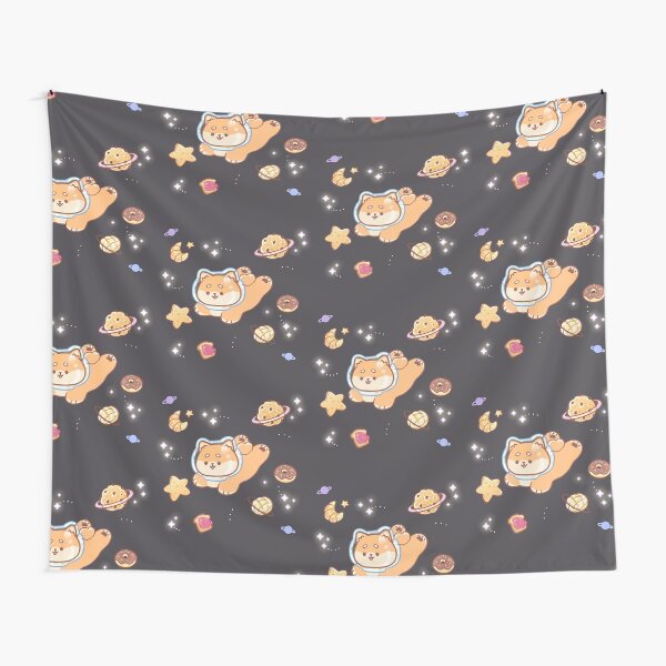 Shiba Inu on Pastry Galaxy Tapestry