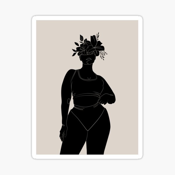 Beautiful Black Woman - Abstract Material Design - Plus Size Women