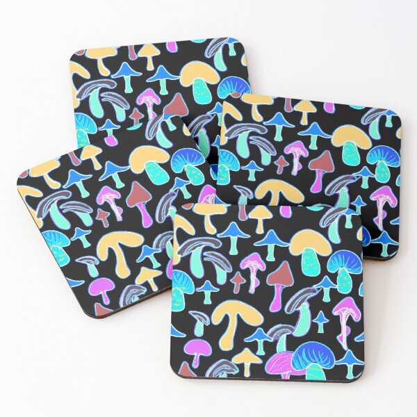 Item preview, Painted children's drawing colorful mushrooms designed and sold by HappyTrippy.