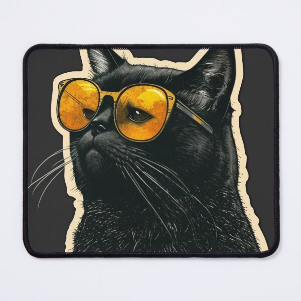 Item preview, Cat Black Vintage Eighties Style Cat Retro Property Gift designed and sold by STOREMUZAN.