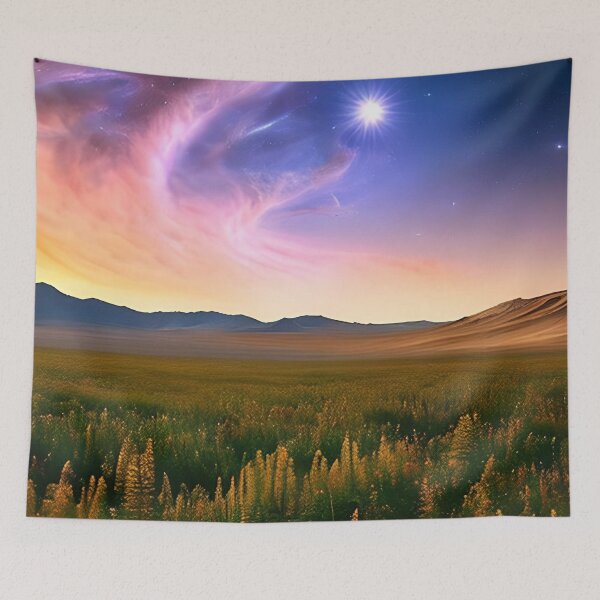 Aperçu de l'œuvre lune ciel etoiles calme paysage créée et vendue par redstar-design.